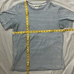 Men's Rag & Bone Blue / White Striped Short Sleeve Shirt (Size Medium)